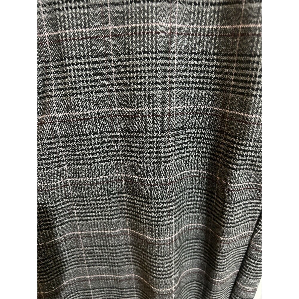 maurices Women's L Gray Plaid High Waist Dress Pants Flat Front Pockets Stretch - Picture 2 of 8